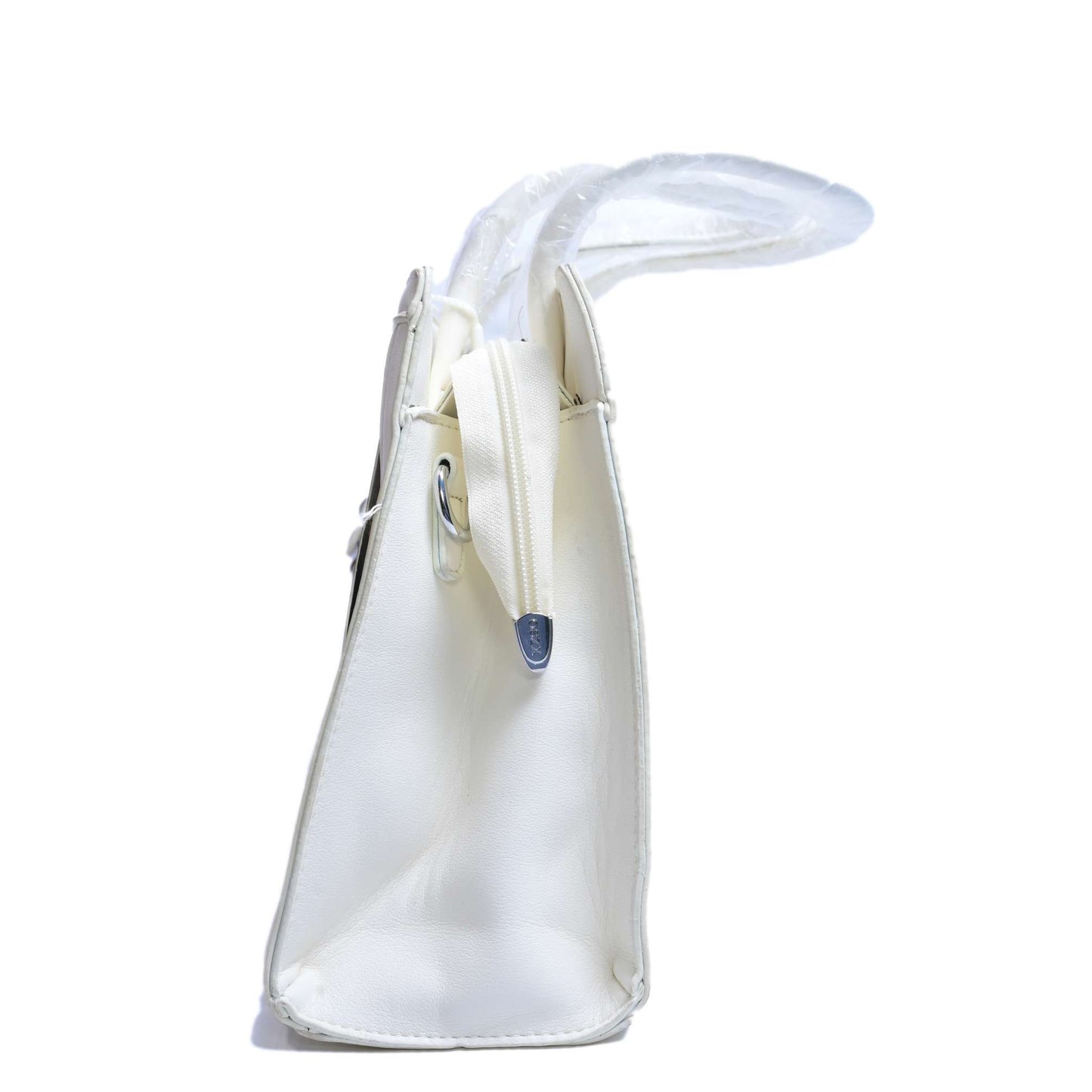 White Leather Shoulder Bag with Matching Mini Pouch – El Rosey Signature Series