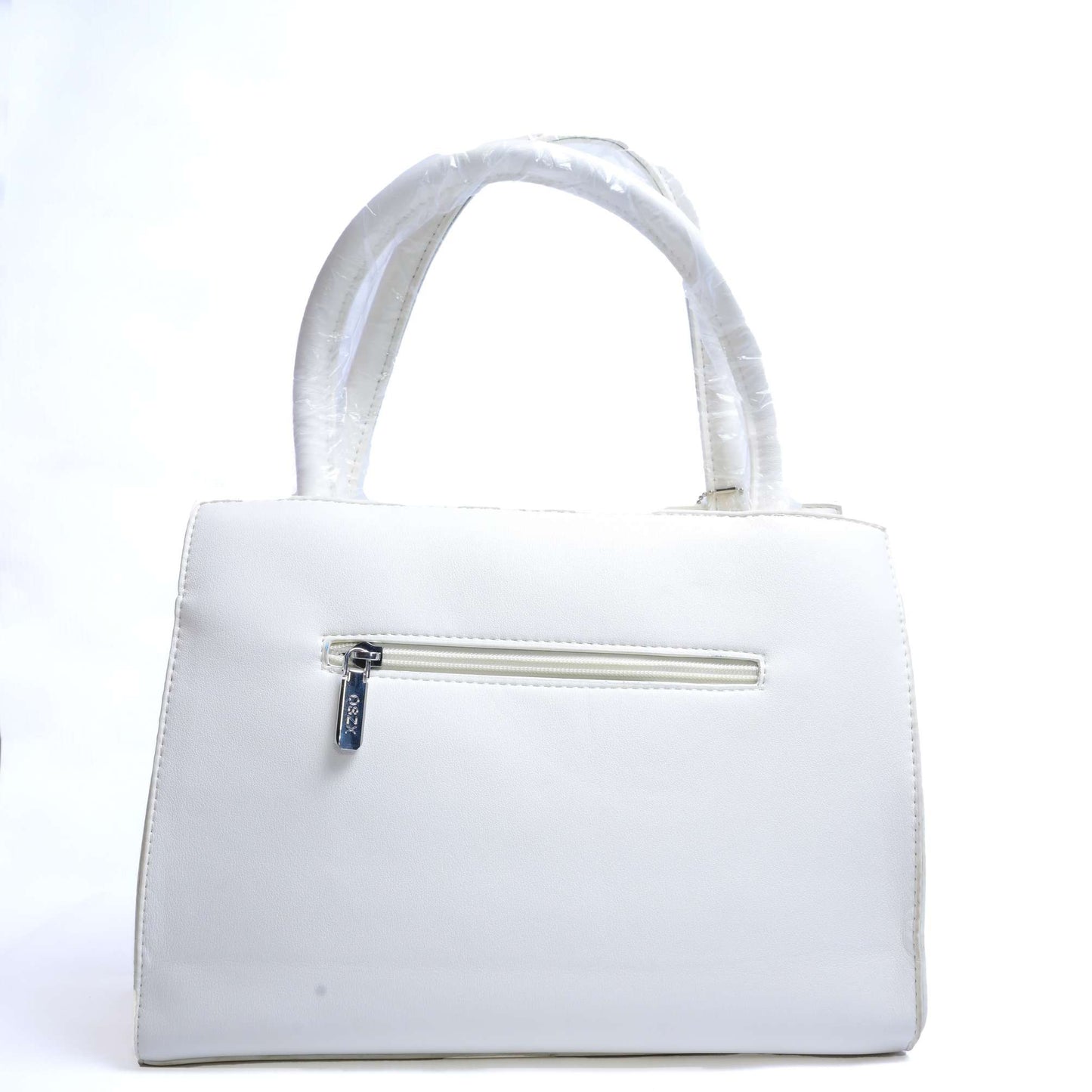 White Leather Shoulder Bag with Matching Mini Pouch – El Rosey Signature Series