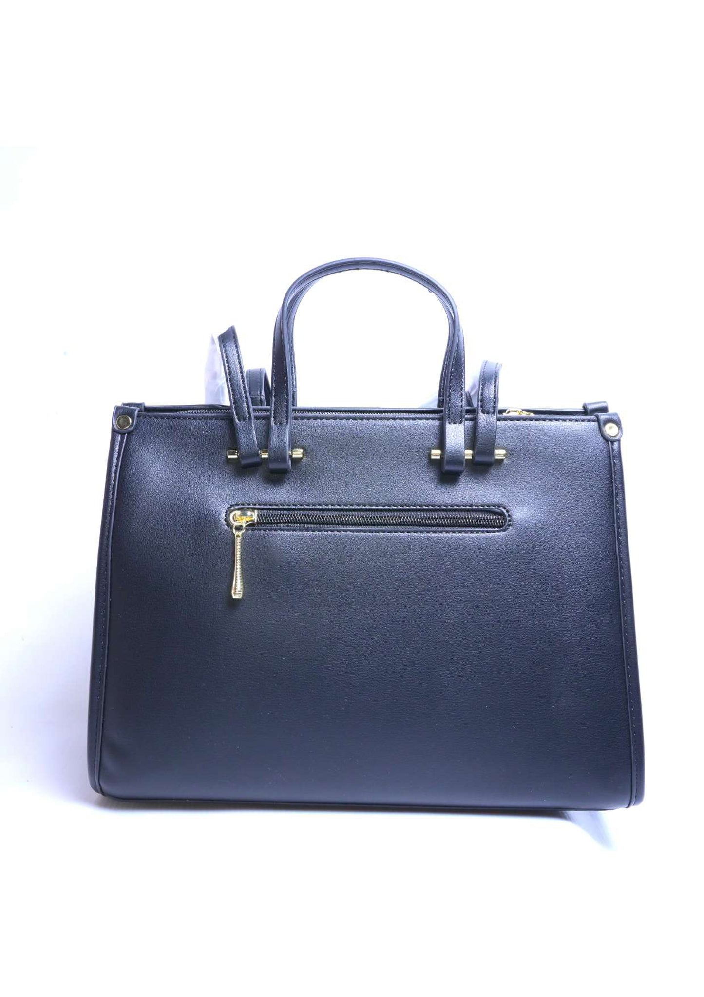 Navy Blue Leather Shoulder Bag with Wide Strap – El Rosey Elegant Collection
