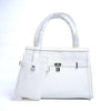 White Leather Shoulder Bag with Matching Mini Pouch – El Rosey Signature Series
