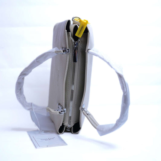 Lightweight Grey Leather Bag with Multiple Compartments – Organized Elegance by El Rosey