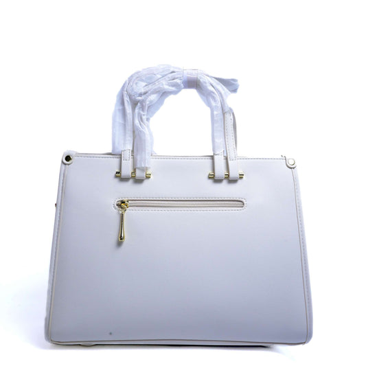 Plain White Elegant Women’s Bag with Zipper Closure – Minimal Chic by El Rosey